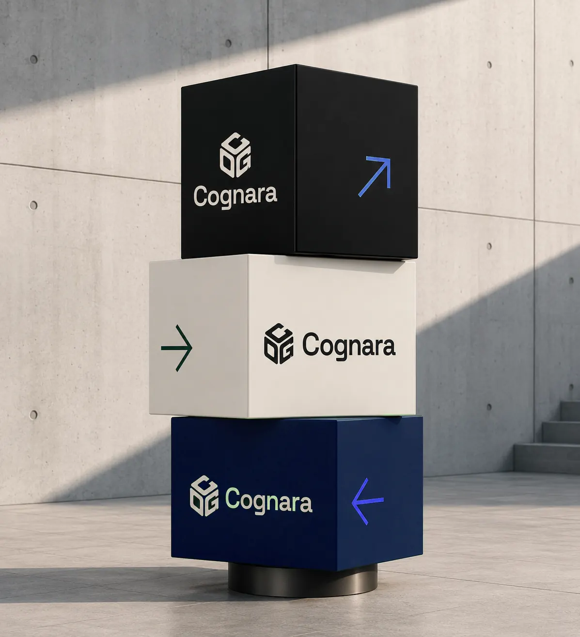 Totem com cubos da Cognara