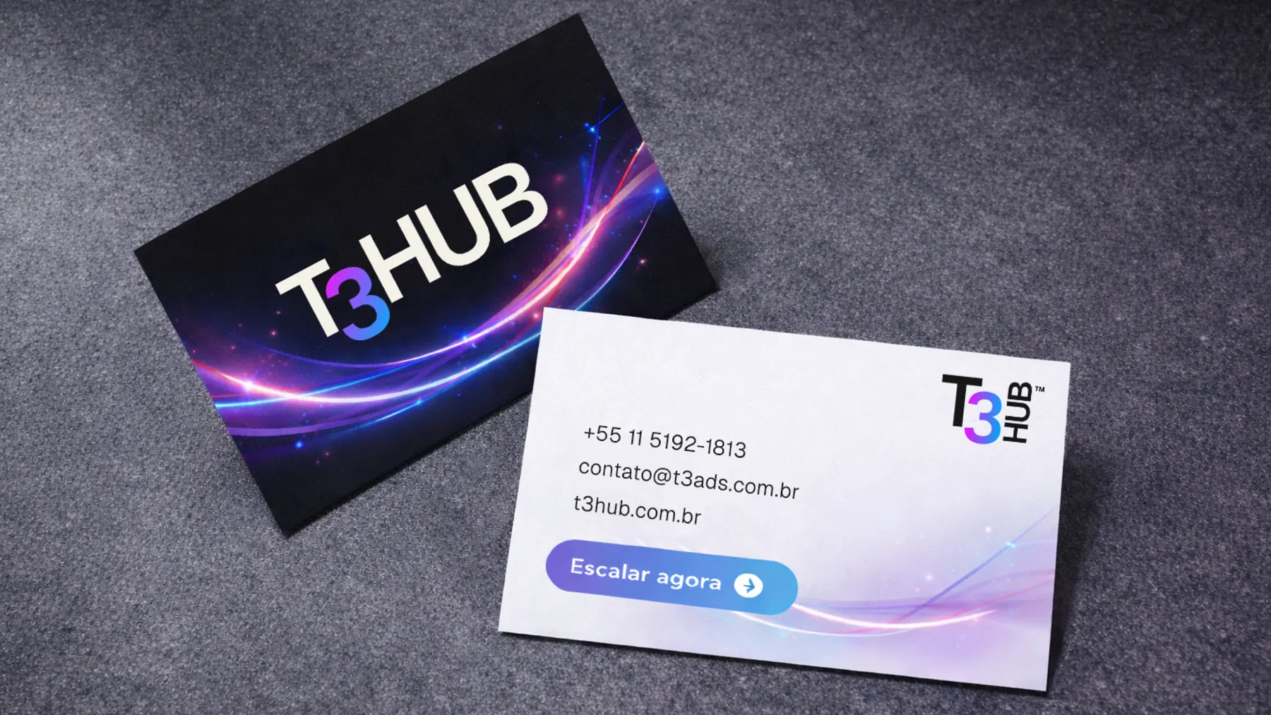 Cartões de visita da T3 Hub